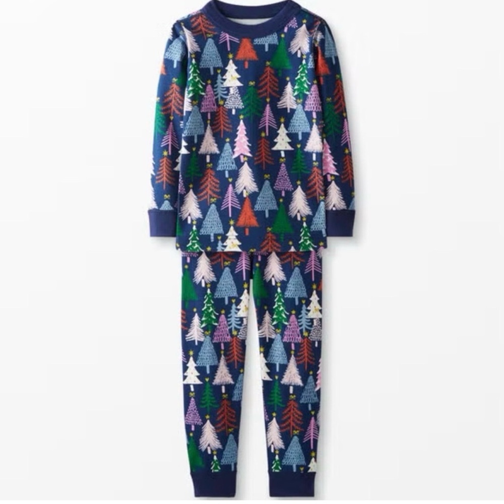 Hanna Andersson Twinkle Trees Print Pajamas Sz 160cm/14‎